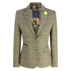Women Classic Tweed Herringbone Check Tan Brown Slim Fit Vintage peaky blinders - Knighthood Store