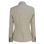 Women Tweed Herringbone Cream Black Tailored Fit Peaky Blinders Classic Blazer - Knighthood Store