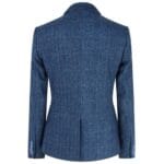 Women Navy Blue Blazer Tweed Check 1920's Peaky Blinders Tailored Fit Vintage - Knighthood Store