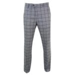 Mens Herringbone Vintage Retro Check Wool Trousers Blinders - Knighthood Store