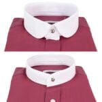 Mens Peaky Blinders Herringbone Shirt Detachable Collar Penny Button Collarless - Knighthood Store