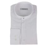 Mens Peaky Blinders Shirt Removable Collar Penny Button Check Nehru Collarless - Knighthood Store