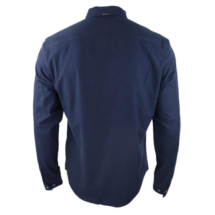 Mens Smart Casual Over Shirt Grey Navy Relaxed Fit Classic Button Down Pockets - Knighthood Store