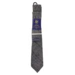 Mens Tie Cuff Links Hanky Classic Tweed Herringbone Check Grey Navy Vintage - Knighthood Store