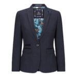 Ladies Tweed Navy Check Blazer Wool Classic Hunting Jacket Vintage 1920s Retro - Knighthood Store