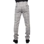 Mens Grey Check Black Tweed Trousers Vintage Classic 1920s Wedding Tailored Fit - Knighthood Store
