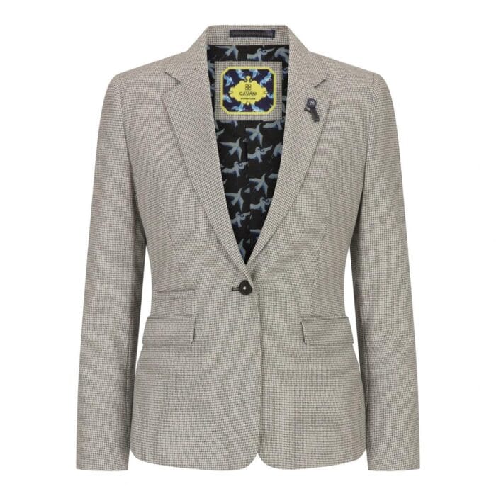 Ladies Tweed Beige Blazer Wool Classic Hunting Jacket Vintage 1920s Retro - Knighthood Store