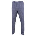 Mens Tweed Wool Check Vintage 1920s Classic Tailored Fit Trousers Regular Length - Knighthood Store