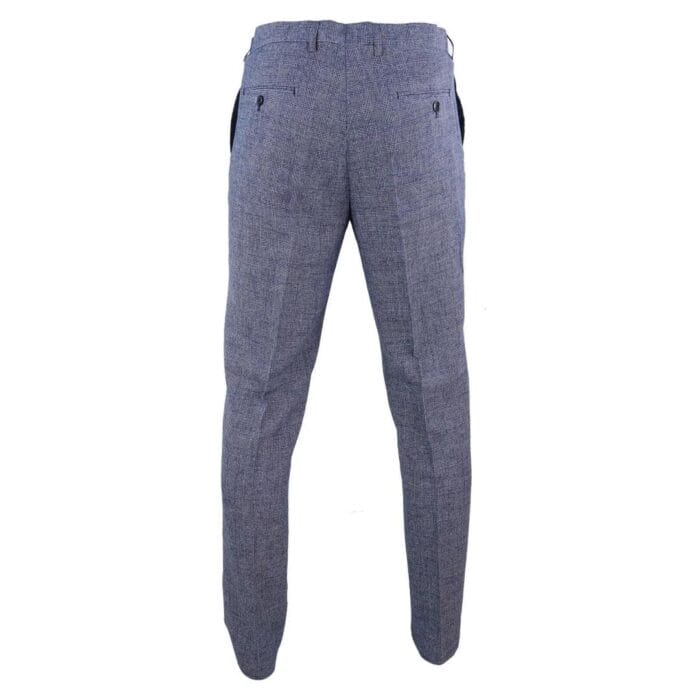 Mens Tweed Wool Check Vintage 1920s Classic Tailored Fit Trousers Regular Length - Knighthood Store