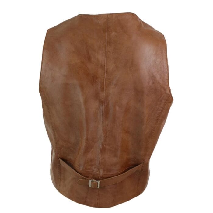 Mens Real Leather Gilet Waistcoat Classic Vintage Retro Black Camel - Knighthood Store