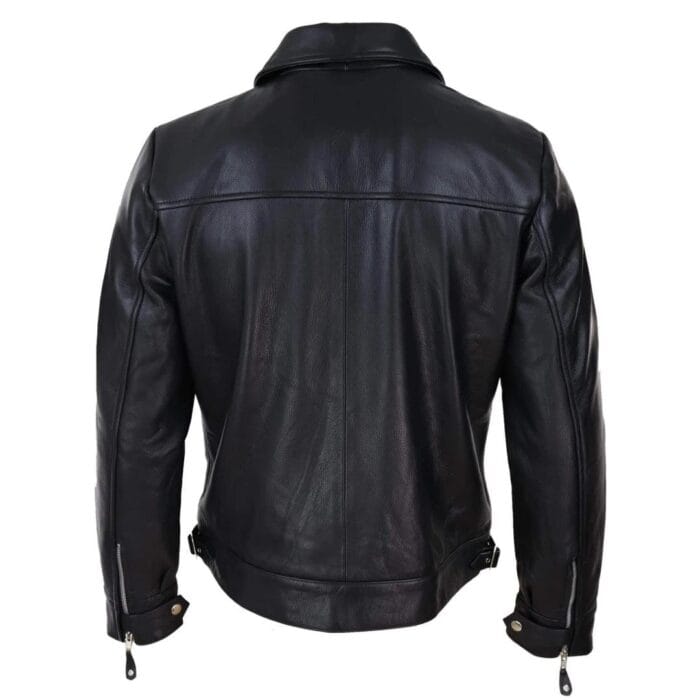 Mens Vintage Black Brown Zip Box Jacket Classic Vintage Car Coat Retro - Knighthood Store