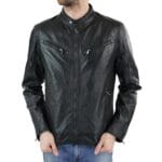 Mens Zipped Real Leather Biker Jacket Smart Casual Black Tan Brown Tailored Fit Vintage - Knighthood Store