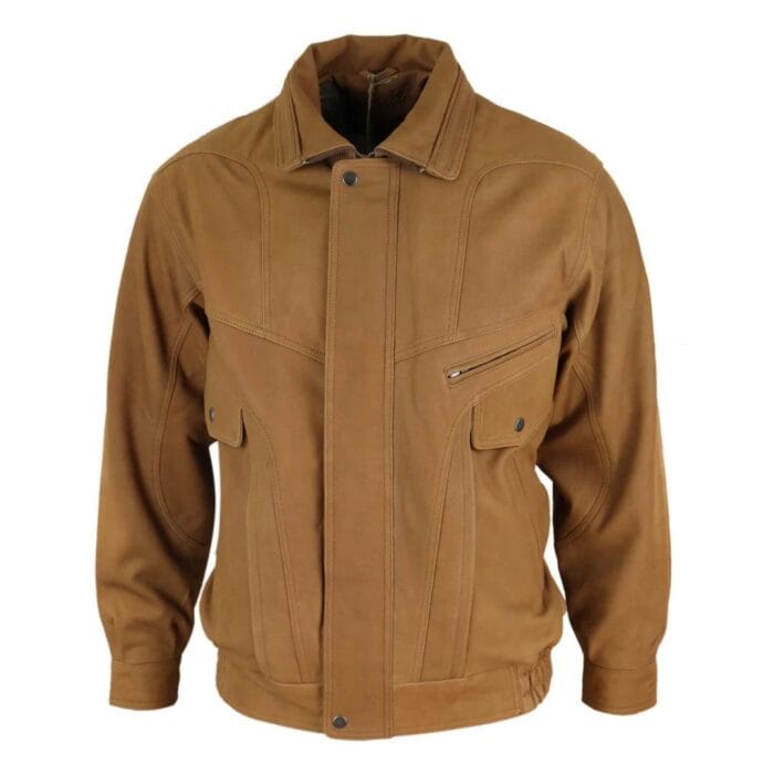 Mens Classic Bomber Black Nubuck Washed Brown Real Leather Jacket - Knighthood Store