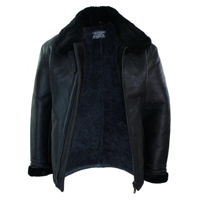 Mens Real Leather Sherling Sheepskin Original B3 Flying Pilot Jacket Warm Winter - Knighthood Store