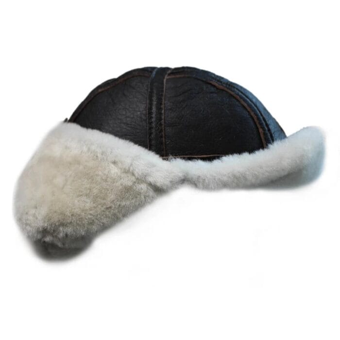 Mens Genuine Sheepskin Pilot Aviator Trapper Hat Brown Ginger Beige Flying - Knighthood Store