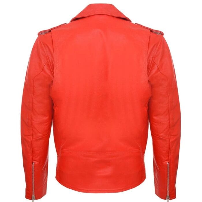Mens Cow Hide Cross Zip Brando Biker Motorcycle Real Leather Jacket - Knighthood Store