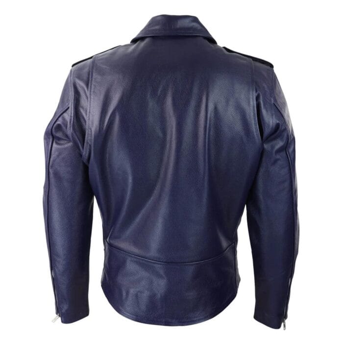 Mens Cow Hide Cross Zip Brando Biker Motorcycle Real Leather Jacket - Knighthood Store