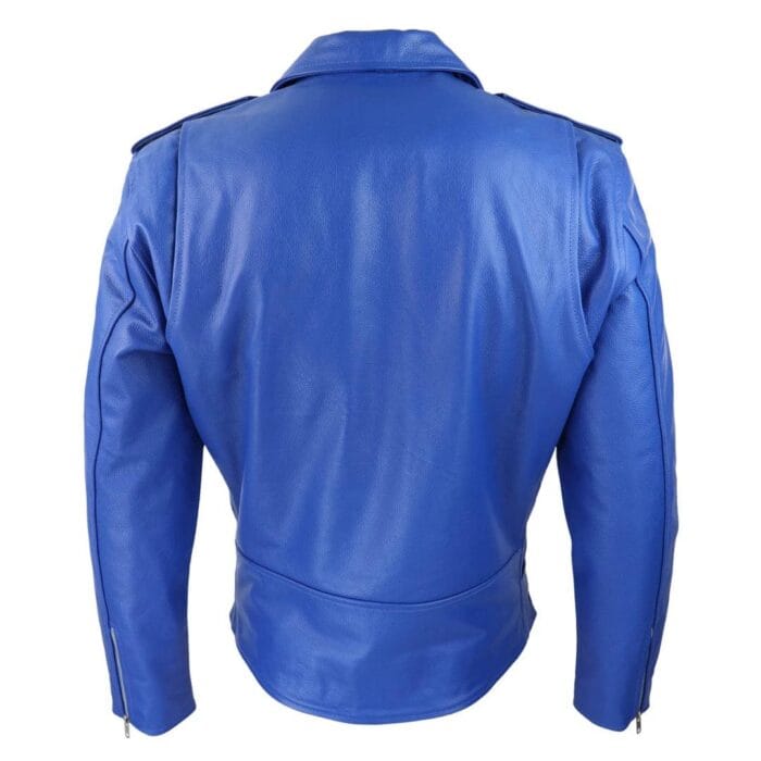 Mens Cow Hide Cross Zip Brando Biker Motorcycle Real Leather Jacket - Knighthood Store