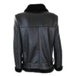 Womens Shearling Sheepskin Flying Jacket Soft Brown Wool & Sealed Leather Outer - Knighthood Store