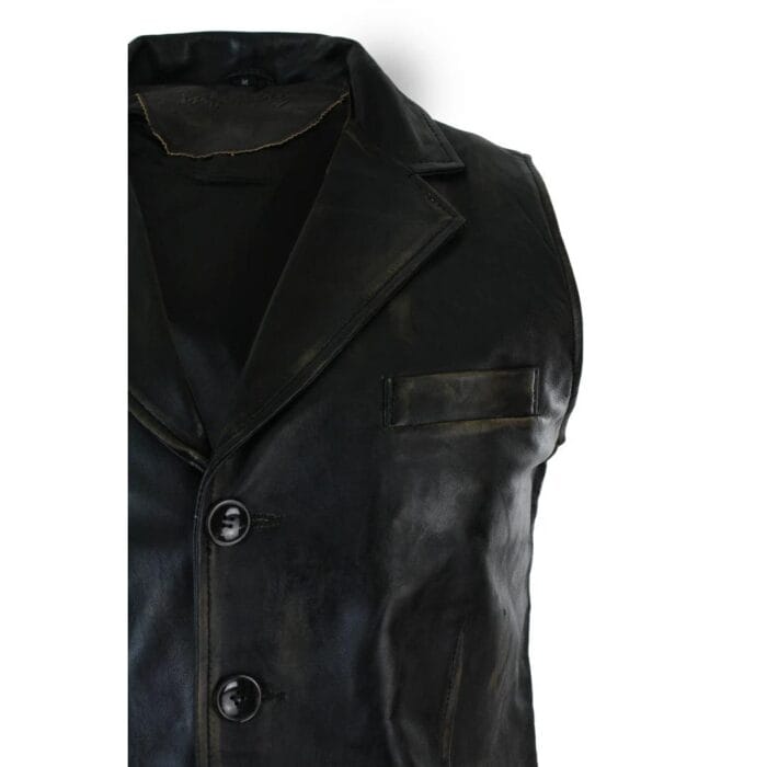 Mens Real Leather Tan Brown Black Burgundy Smart Casual Gilet Waistcoat Vintage Retro - Knighthood Store