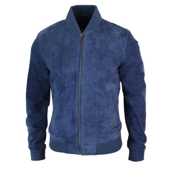 Mens Real Suede Leather Varsity Bomber College Jacket Classic Retro Vintage Camel Black - Knighthood Store