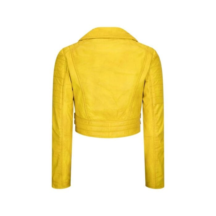 Womens Short Real Leather Jacket Cross Zip Biker Slim Fit Brando Soft Classic - Knighthood Store
