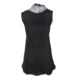 Ladies Women Real Spanish Toscana Shearling Sheepskin Black Grey Leather Waistcoat Gilet - Knighthood Store
