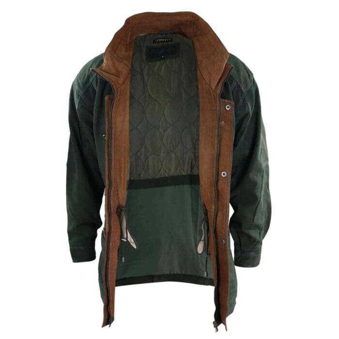 Mens Suede Genuine Safari Jacket Hunting Duffle Parka 3/4 Coat Classic Leather - Knighthood Store