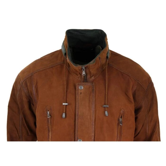 Mens Suede Genuine Safari Jacket Hunting Duffle Parka 3/4 Coat Classic Leather - Knighthood Store