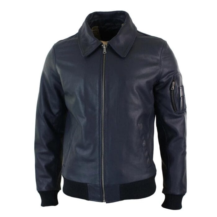 Mens Genuine Real Leather Harrington Bomber MA1 Classic Pilot MOD Jacket - Knighthood Store