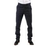 Mens Black Tweed Trousers Check Vintage 1920s Gatsby Blinders Tailored Fit Grey Blue - Knighthood Store