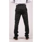 Mens Black Tweed Trousers Check Vintage 1920s Gatsby Blinders Tailored Fit Grey Blue - Knighthood Store