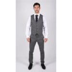 Mens Classic Waistcoat Prince Of Wales Check Grey Slim Fit Vintage Wedding - Knighthood Store