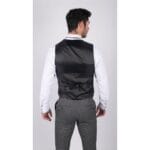 Mens Classic Waistcoat Prince Of Wales Check Grey Slim Fit Vintage Wedding - Knighthood Store