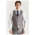 Edward - Men's Grey Tailored Fit Waistcoat