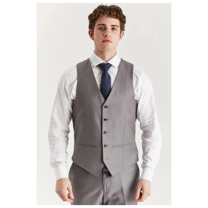 Edward - Men's Grey Tailored Fit Waistcoat - Image 1