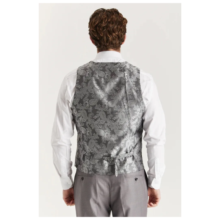 Edward - Men's Grey Tailored Fit Waistcoat - Image 2