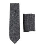 Mens Herringbone Tweed Wool Tie & Hankerchief 2" Smart Formal - Knighthood Store