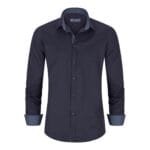 Mens Button Down Cuff Shirt Smart Casual Formal Slim Fit Cotton Long Sleeve - Knighthood Store