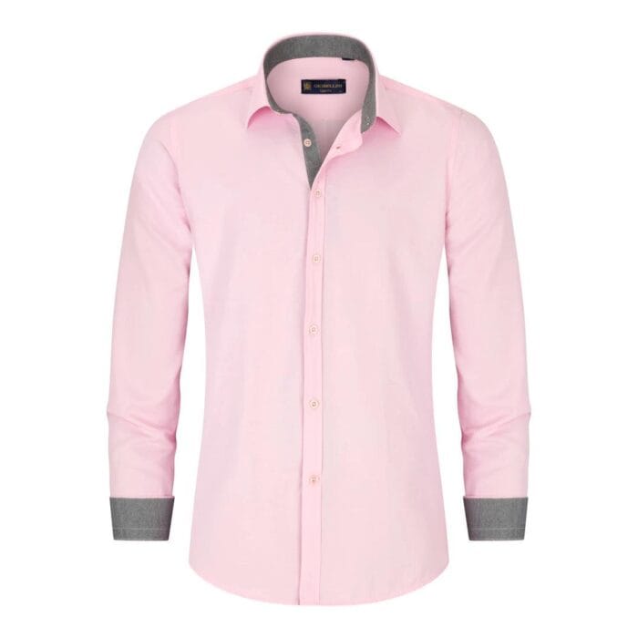 Mens Button Down Cuff Shirt Smart Casual Formal Slim Fit Cotton Long Sleeve - Knighthood Store