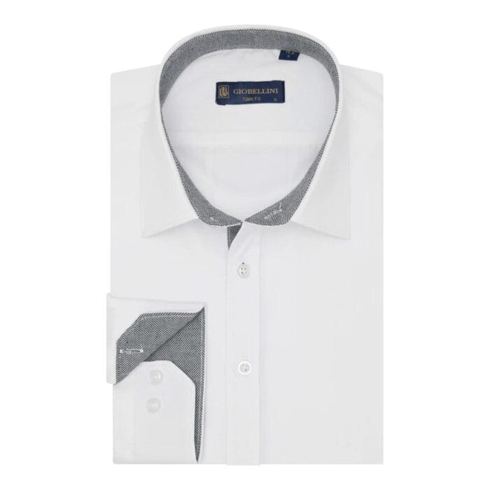 Mens Button Down Cuff Shirt Smart Casual Formal Slim Fit Cotton Long Sleeve - Knighthood Store