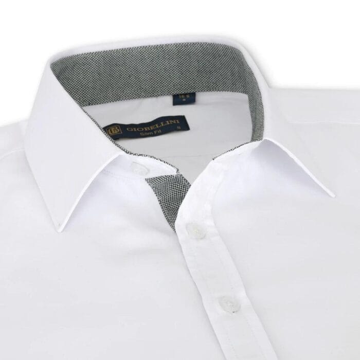 Mens Button Down Cuff Shirt Smart Casual Formal Slim Fit Cotton Long Sleeve - Knighthood Store