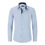 Mens Button Down Cuff Shirt Smart Casual Formal Slim Fit Cotton Long Sleeve - Knighthood Store