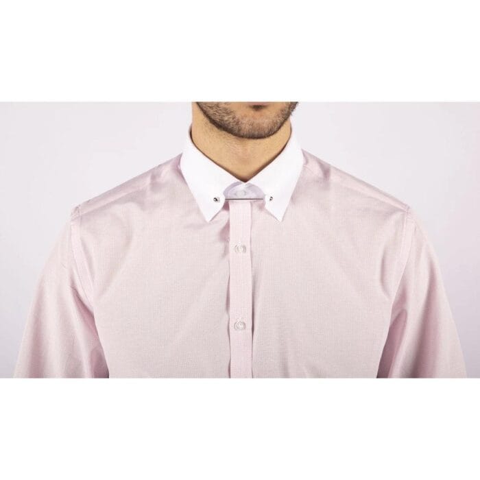 Mens Club Collar Shirt With Bar Poplin Pin White Black 1920s Peaky Blinders - Knighthood Store