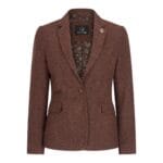 Ladies Tweed Suit Blazer Trousers Waistcoat Herringbone Wool Vintage Rust Brown - Knighthood Store