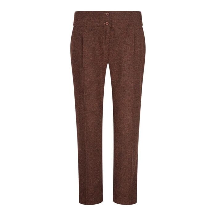 Ladies Tweed Suit Blazer Trousers Waistcoat Herringbone Wool Vintage Rust Brown - Knighthood Store
