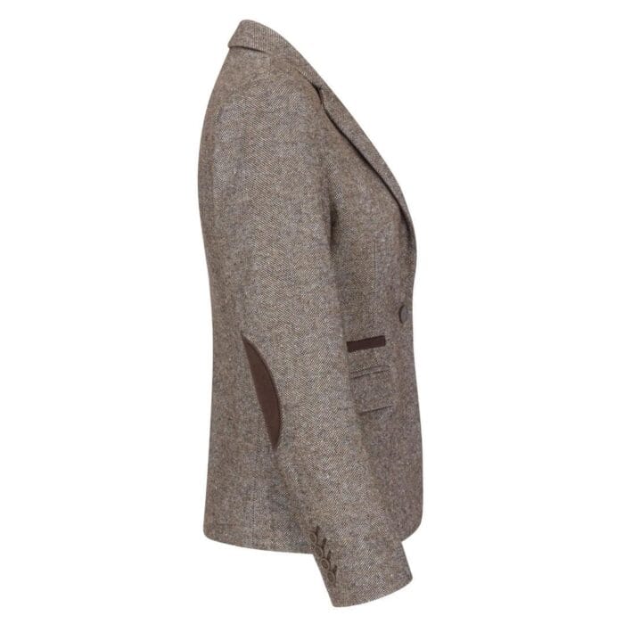 Womens Tweed Blazer Jacket 1920s Vintage Elbow Patch Waistcoat Blinders Tan - Knighthood Store