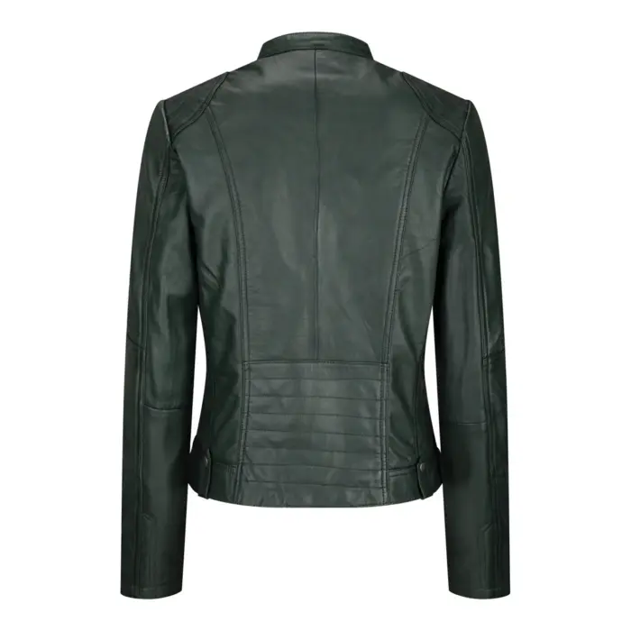New Ladies Womens Real Leather Slim Fit Soft Zip Biker Style Jacket - Image 24