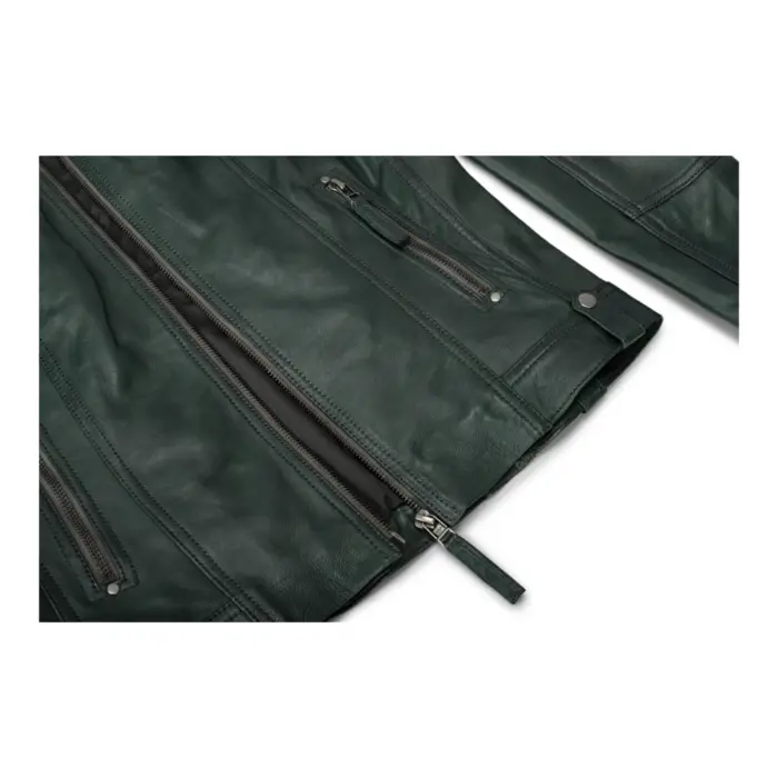 New Ladies Womens Real Leather Slim Fit Soft Zip Biker Style Jacket - Image 22