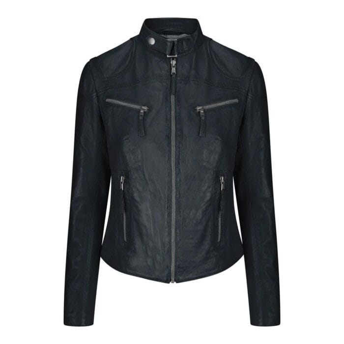Ladies Womens Real Leather Vintage Slim Fit Biker Leather Jacket - Knighthood Store